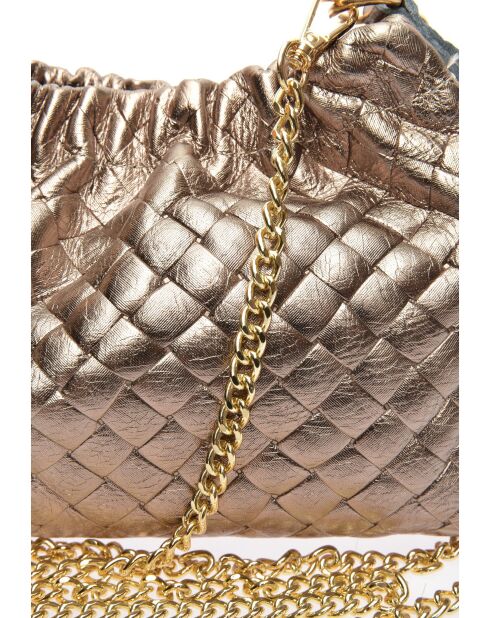 Anita bronzen leren schoudertas - 14x22x6 cm