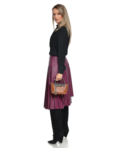 Marlene Cognac leren handtas - 13x22x8,5 cm