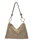 Noémie blauwe fluwelen leren schoudertas - 25,5x36 cm