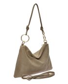 Noémie blauwe fluwelen leren schoudertas - 25,5x36 cm