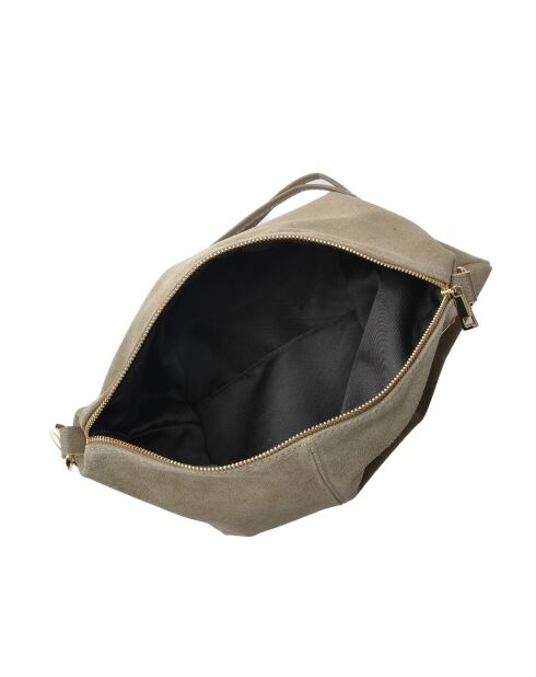 Noémie blauwe fluwelen leren schoudertas - 25,5x36 cm