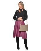 Noémie blauwe fluwelen leren schoudertas - 25,5x36 cm