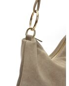 Noémie blauwe fluwelen leren schoudertas - 25,5x36 cm