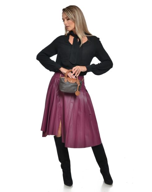 Dunkelbraune Marlene-Lederhandtasche - 13x22x8,5 cm