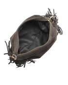 Dunkelbraune Schultertasche Zoé Velvet aus Veloursleder - 26,5 x 36,5 cm