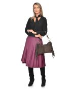 Dunkelbraune Schultertasche Zoé Velvet aus Veloursleder - 26,5 x 36,5 cm