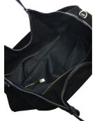 Valentina Hope zwarte fluwelen leren hobotas - 29x42x11 cm