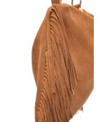 Zoé Cognac fluwelen leren schoudertas - 26,5x36,5 cm