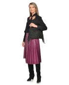 Zwarte Zoé fluwelen leren schoudertas - 26,5x36,5cm