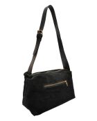 Bandolera Sofia de piel aterciopelada negra - 22x35x14 cm