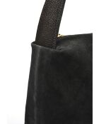 Bandolera Sofia de piel aterciopelada negra - 22x35x14 cm