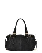 Rachelle zwarte leren schoudertas - 17x34,5x9 cm