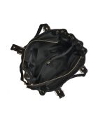 Rachelle zwarte leren schoudertas - 17x34,5x9 cm