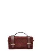 Bordeaux Bianca fluwelen leren handtas - 9x18x4,5 cm