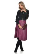 Bordeaux Bianca fluwelen leren handtas - 9x18x4,5 cm