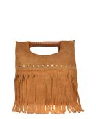 Eleonora Handtasche aus Veloursleder, 24,5 x 27,5 x 7 cm, Cognac