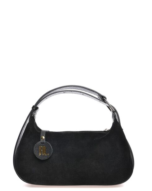 Milano zwarte fluwelen leren handtas -14x22x6 cm