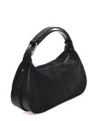 Milano zwarte fluwelen leren handtas -14x22x6 cm