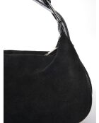 Milano zwarte fluwelen leren handtas -14x22x6 cm