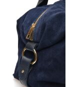 Alessia blauwe fluwelen leren handtas - 28x42x15,5 cm