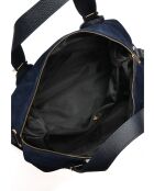 Alessia blauwe fluwelen leren handtas - 28x42x15,5 cm