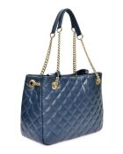 Borsa a tracolla Victoria in pelle blu - 26x33x15cm