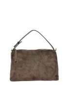 Esperençia Handtasche aus Veloursleder Dunkelbraun - 21x30x9,5 cm