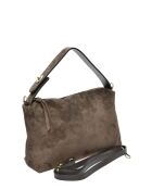 Esperençia Handtasche aus Veloursleder Dunkelbraun - 21x30x9,5 cm