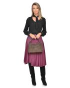 Esperençia Handtasche aus Veloursleder Dunkelbraun - 21x30x9,5 cm