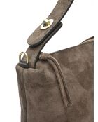 Esperençia Handtasche aus Veloursleder Dunkelbraun - 21x30x9,5 cm