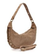 Giulia blauwe fluwelen leren schoudertas - 16x27x7,5 cm