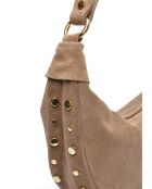 Giulia blauwe fluwelen leren schoudertas - 16x27x7,5 cm