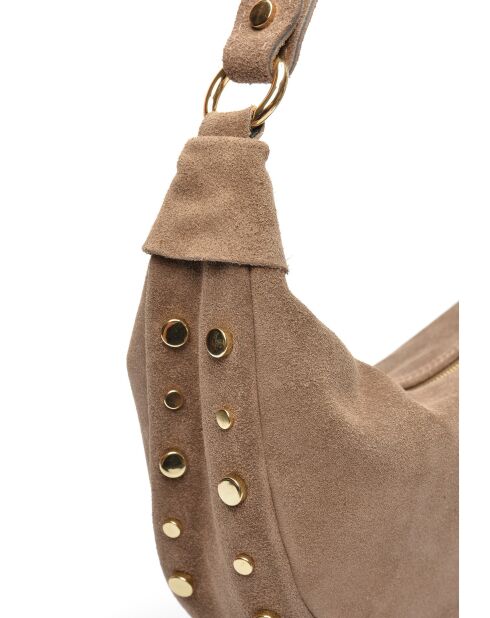 Giulia blauwe fluwelen leren schoudertas - 16x27x7,5 cm