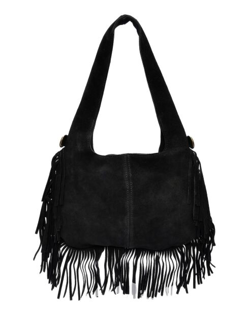 Miracle zwarte leren hobotas - 21x31,5 cm