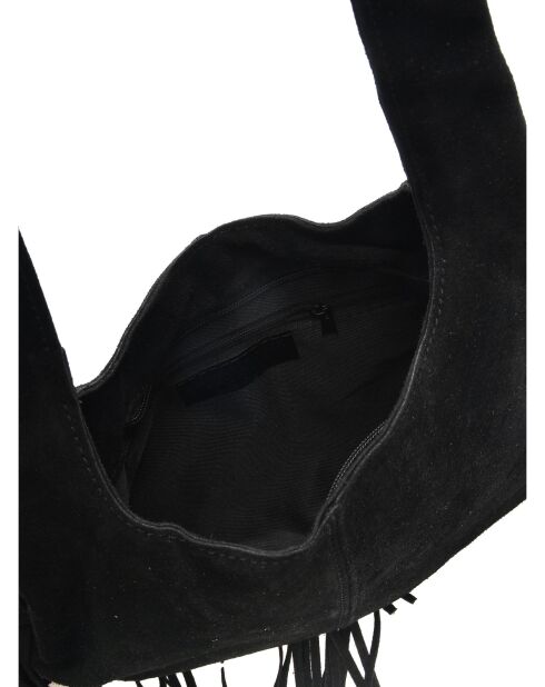 Miracle zwarte leren hobotas - 21x31,5 cm