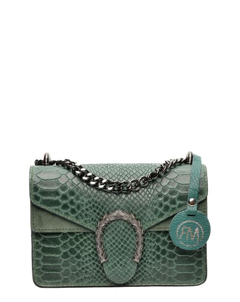 Baleyse grüne Schultertasche aus Leder - 15x20x5 cm