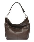 Maggie Maaron Donkere leren schoudertas - 30x37x10,5 cm