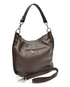 Maggie Maaron Donkere leren schoudertas - 30x37x10,5 cm