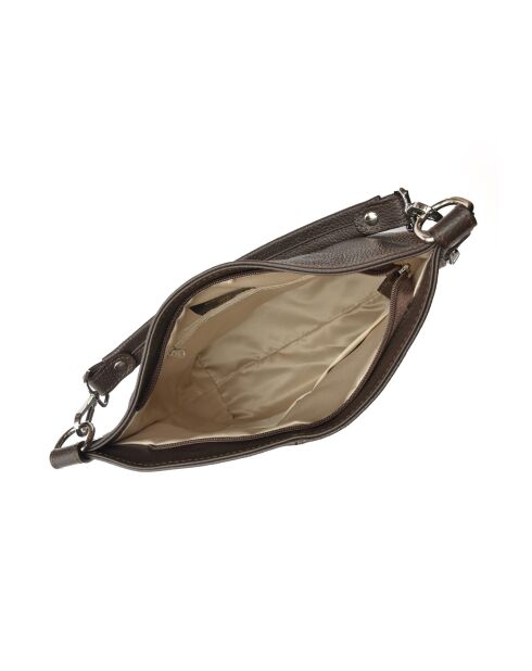 Maggie Maaron Donkere leren schoudertas - 30x37x10,5 cm