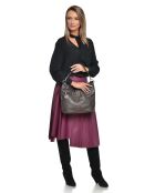 Maggie Maaron Donkere leren schoudertas - 30x37x10,5 cm