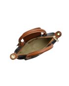 Zwarte leren handtas van Marlene - 13x22x8,5 cm