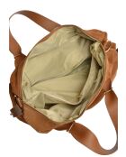 Bolso Alessia de piel aterciopelada coñac - 28x42x15,5 cm