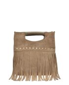 Eleonora blauwe fluwelen leren handtas - 24,5x27,5x7 cm