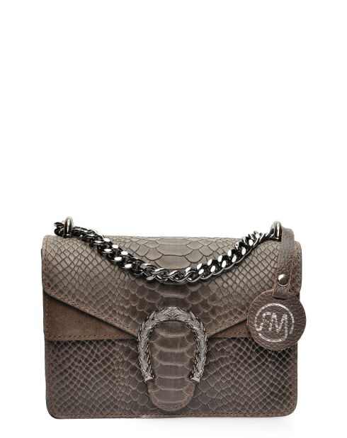 Baleyse Schultertasche aus dunkelbraunem Leder - 15x20x5 cm