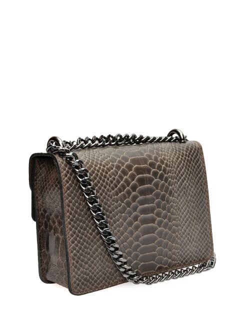 Baleyse Schultertasche aus dunkelbraunem Leder - 15x20x5 cm