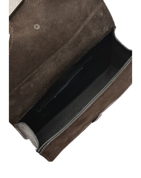 Baleyse Schultertasche aus dunkelbraunem Leder - 15x20x5 cm