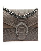 Baleyse Schultertasche aus dunkelbraunem Leder - 15x20x5 cm