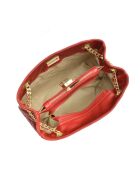 Victoria rode leren schoudertas - 26x33x15cm