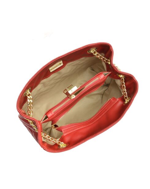 Victoria rode leren schoudertas - 26x33x15cm