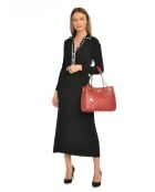 Victoria rode leren schoudertas - 26x33x15cm